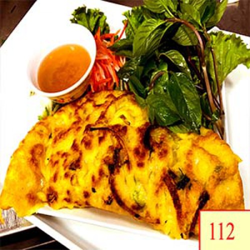 112. BANH XÈO - VIETNAMESE CREPES WITH VEGETABLE & ( SHRIMP OR PORK OR CHICKEN)